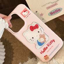 Load image into Gallery viewer, Gilt three-dimensional cartoon cat for 17promax Apple 16 mobile phone case iphone14 lanyard 13 girl