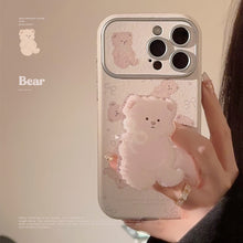 Load image into Gallery viewer, Korean bear holder iphone15 apple 16promax mobile phone case 17 suitable for ins super cute 11/12