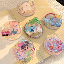 Load image into Gallery viewer, Gilt color illustration for Magsafe magnetic bracket personalized cartoon mobile phone airbag bracket telescopic portable
