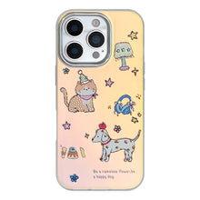 Load image into Gallery viewer, Gilt cute cute pet suitable for iphone17 mobile phone case 16 laser 15Promax generation 14 cartoon 11 electroplating