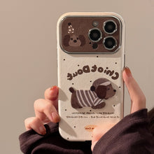 Load image into Gallery viewer, Autumn and winter couple puppy suitable for 16promax iPhone case iphone15 three-dimensional cartoon 14 leather case 17