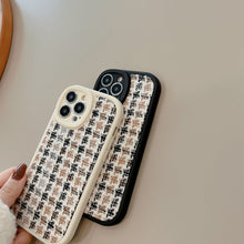 Load image into Gallery viewer, Xiaoxiangfeng iphone16 Apple 17 mobile phone case 11 retro 15pro max knitted 12 thousand bird grid Xs applicable