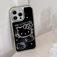 Load image into Gallery viewer, Gilt Apple 16promax mobile phone case flash diamond cat magnetic suction bracket iphone15 electroplating 17 Huawei application