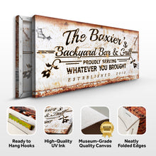 Load image into Gallery viewer, Backyard Bar &amp; Grill Sign II