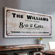 Load image into Gallery viewer, Bar and Grill Sign VII