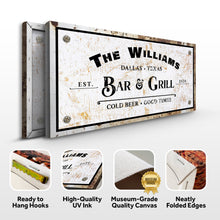 Load image into Gallery viewer, Bar and Grill Sign VIII