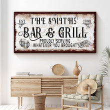 Load image into Gallery viewer, Personalized Bar and Grill Sign