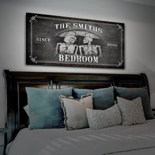 Load image into Gallery viewer, Personalized Skeleton Bedroom Sign - Gothic Art For Bedroom
