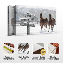 Load image into Gallery viewer, Snow Horses Vintage Name Sign