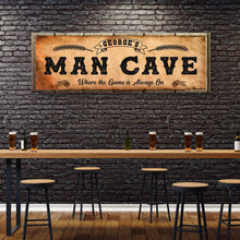 Load image into Gallery viewer, Personalized Man Cave Sign: Rustic Man Cave Sign for Custom Bar Signs or Home Bar