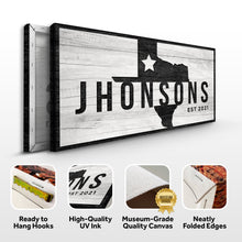 Load image into Gallery viewer, Texas Family Name Sign