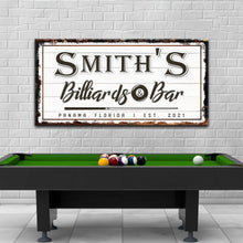 Load image into Gallery viewer, Billiards And Bar Sign