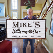 Load image into Gallery viewer, Billiards And Bar Sign