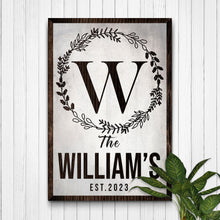 Load image into Gallery viewer, Established Last Name Sign IV