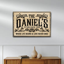 Load image into Gallery viewer, Established Last Name Sign V