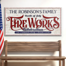Load image into Gallery viewer, 4th of July Fireworks Celebration Personalized Sign