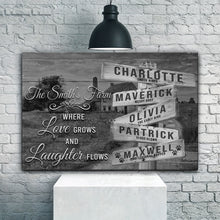 Load image into Gallery viewer, Where Love Grows And Laughter Flows Family Names Sign