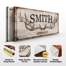 Load image into Gallery viewer, Personalized Family Antler Sign V