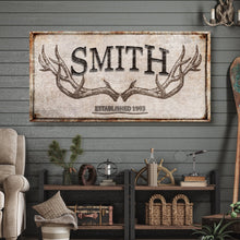 Load image into Gallery viewer, Personalized Family Antler Sign V