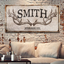 Load image into Gallery viewer, Personalized Family Antler Sign V
