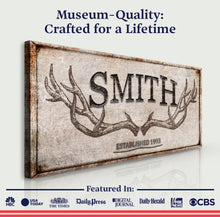 Load image into Gallery viewer, Personalized Family Antler Sign V