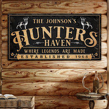 Load image into Gallery viewer, Personalized Hunters Haven Family Sign II