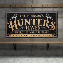 Load image into Gallery viewer, Personalized Hunters Haven Family Sign II
