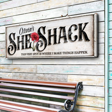 Load image into Gallery viewer, Personalized She Shed Sign XVI
