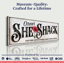 Load image into Gallery viewer, Personalized She Shed Sign XVI