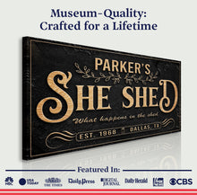 Load image into Gallery viewer, Personalized She Shed Sign XX