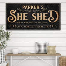 Load image into Gallery viewer, Personalized She Shed Sign XX