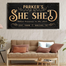 Load image into Gallery viewer, Personalized She Shed Sign XX