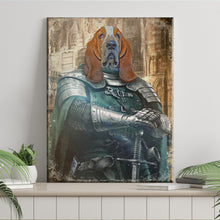 Load image into Gallery viewer, Pet Medieval Knight Portrait - Basset Hound Sign