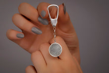 Load image into Gallery viewer, Fingerprint Keychain - Personalized 925 Sterling Silver Memorial Gift