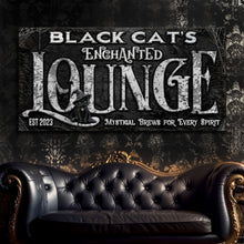 Load image into Gallery viewer, Black Cat's Enchanted Lounge Halloween Sign