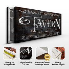 Load image into Gallery viewer, Haunted Graveyard Tavern Halloween Sign III
