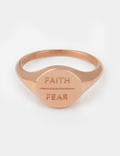 Load image into Gallery viewer, Rose Gold Faith Over Fear Ring