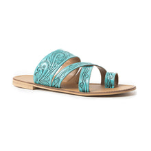 Load image into Gallery viewer, Delia Ridge Sandals In Turquoise