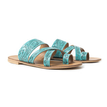 Load image into Gallery viewer, Delia Ridge Sandals In Turquoise