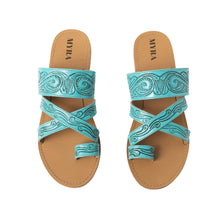 Load image into Gallery viewer, Delia Ridge Sandals In Turquoise