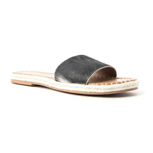Load image into Gallery viewer, Running Pony Sandals In Black &amp; White Hairon
