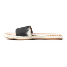 Load image into Gallery viewer, Running Pony Sandals In Black &amp; White Hairon