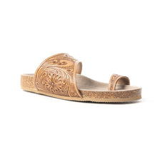 Load image into Gallery viewer, Myra Eastward Winds Leather Sandals for Women – Cork Sole, Antique Finish for Western Comfort