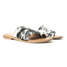 Load image into Gallery viewer, Myra Kimmee Trail Hairon Leather Sandals for Women â€“ Open-Toe Flat Slide for Ranch &amp; Summer Wear