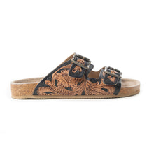 Load image into Gallery viewer, Falling Feather Sandals In Brown and Black