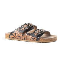 Load image into Gallery viewer, Falling Feather Sandals In Brown and Black