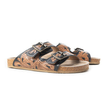 Load image into Gallery viewer, Falling Feather Sandals In Brown and Black