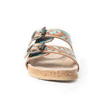 Load image into Gallery viewer, Falling Feather Sandals In Turquoise and Brown