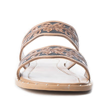 Load image into Gallery viewer, Santa Fe Daisy Slides In Black &amp; Brown