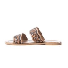 Load image into Gallery viewer, Santa Fe Daisy Slides In Black &amp; Brown